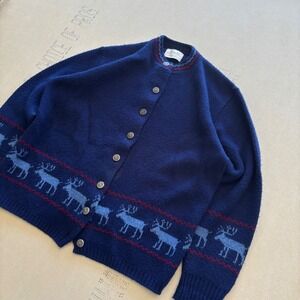 Vintage 70s Reindeer‎ Cardigan Sweater